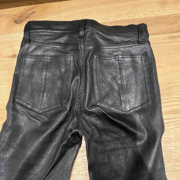 Rag & Bone Black Leather Skinny Pants Size 24 - Picture 4 of 5